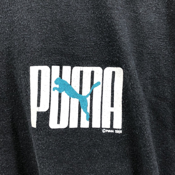 80'S PUMA Long Sleeve T-Shirt Made in Canada Men's XL Vintage polyester black type Vintage Second Hand