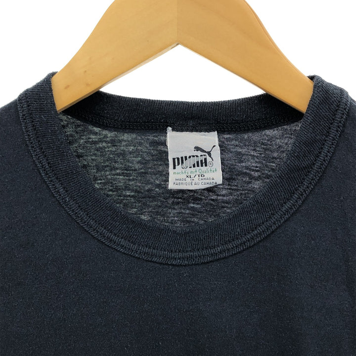 80'S PUMA Long Sleeve T-Shirt Made in Canada Men's XL Vintage polyester black type Vintage Second Hand