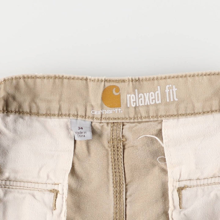 Carhartt Relaxed Fit Duck Cargo Shorts, Shorts, Men's, W34 equivalent unclear Beige type Vintage Second Hand