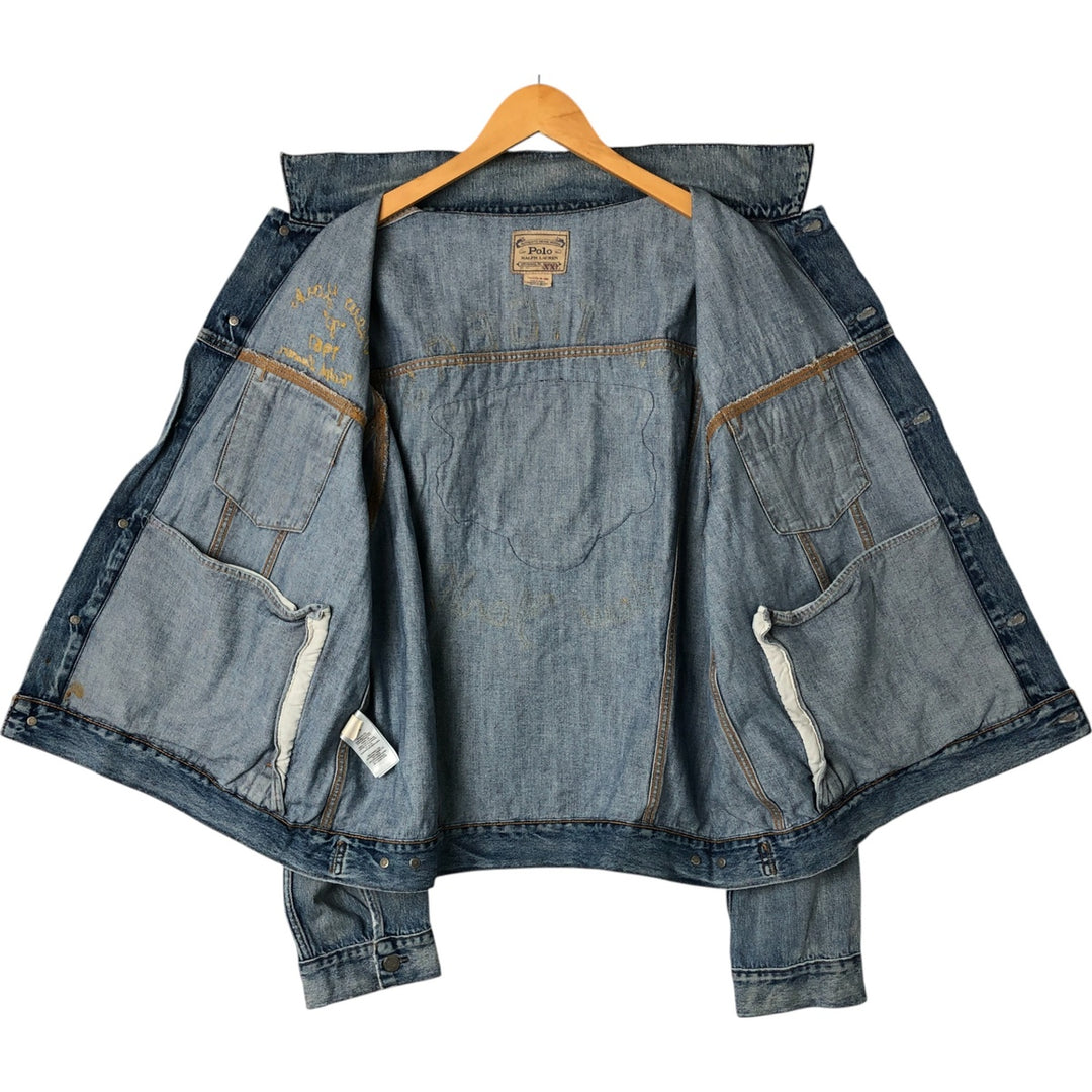 Ralph Lauren POLO RALPH LAUREN denim jacket G-jacket Men's XXL equivalent cotton blue type Vintage Second Hand