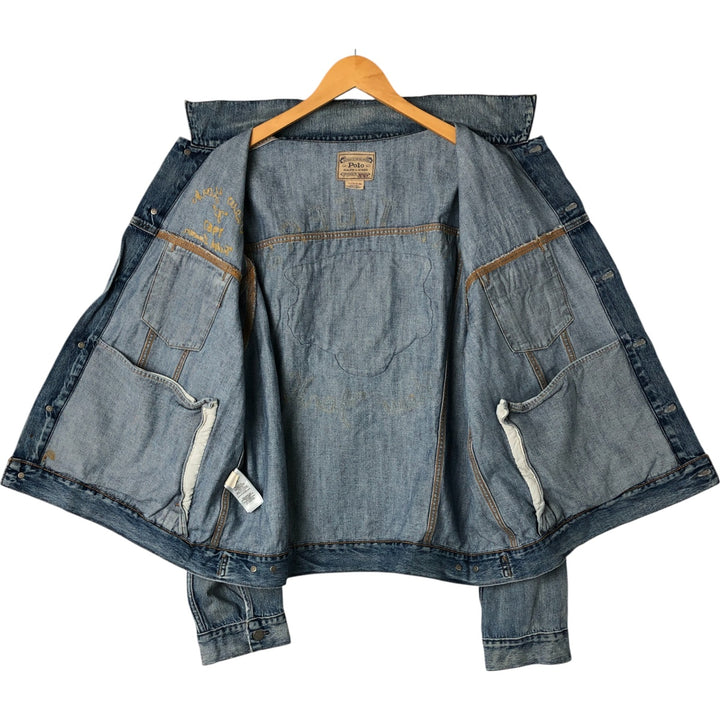 Ralph Lauren POLO RALPH LAUREN denim jacket G-jacket Men's XXL equivalent cotton blue type Vintage Second Hand