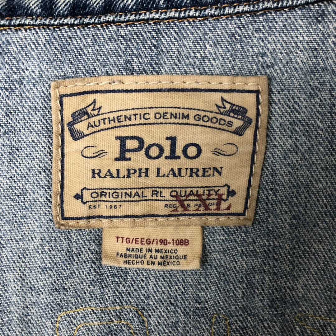 Ralph Lauren POLO RALPH LAUREN denim jacket G-jacket Men's XXL equivalent cotton blue type Vintage Second Hand