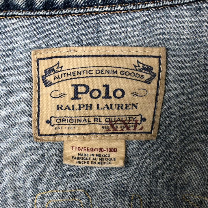 Ralph Lauren POLO RALPH LAUREN denim jacket G-jacket Men's XXL equivalent cotton blue type Vintage Second Hand