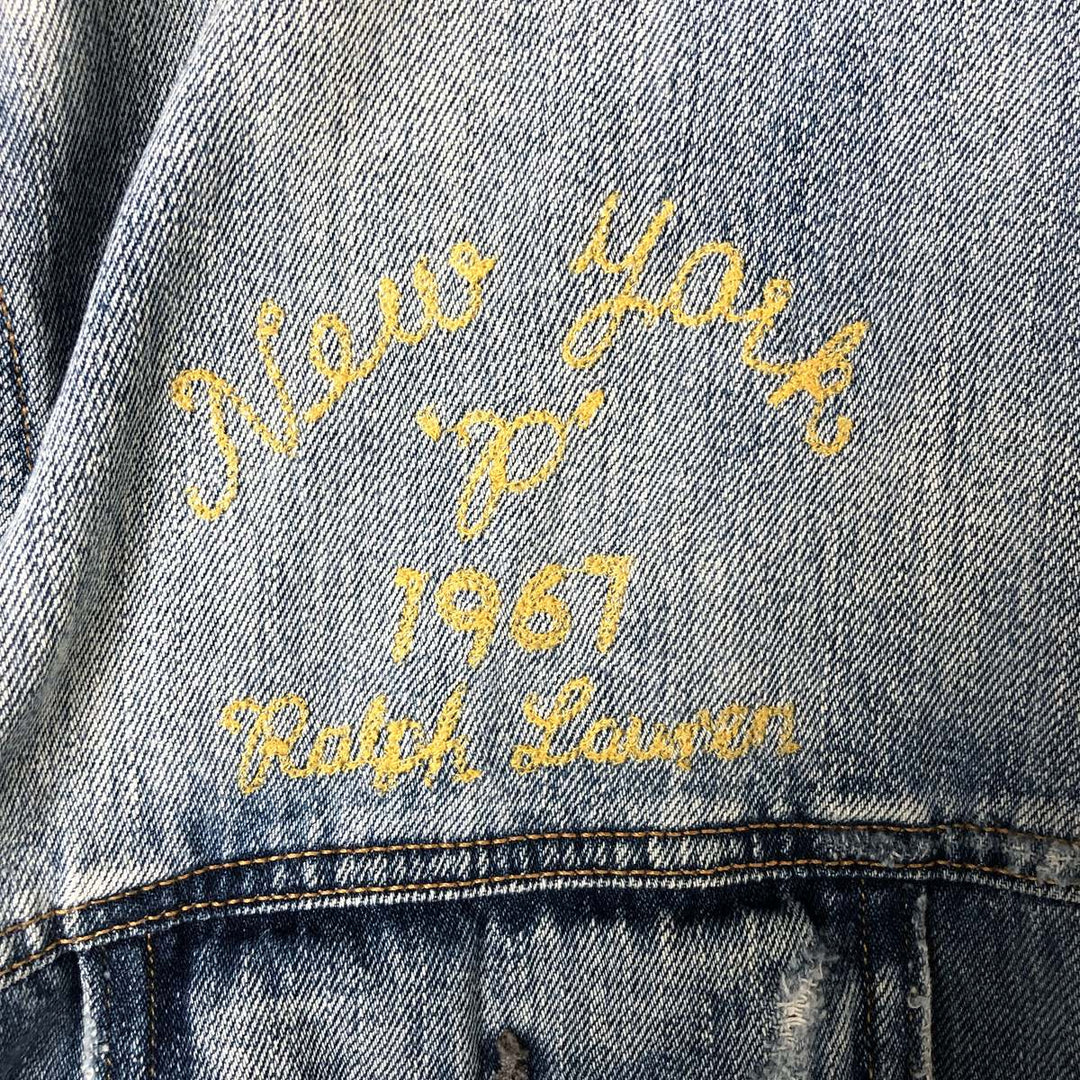 Ralph Lauren POLO RALPH LAUREN denim jacket G-jacket Men's XXL equivalent cotton blue type Vintage Second Hand