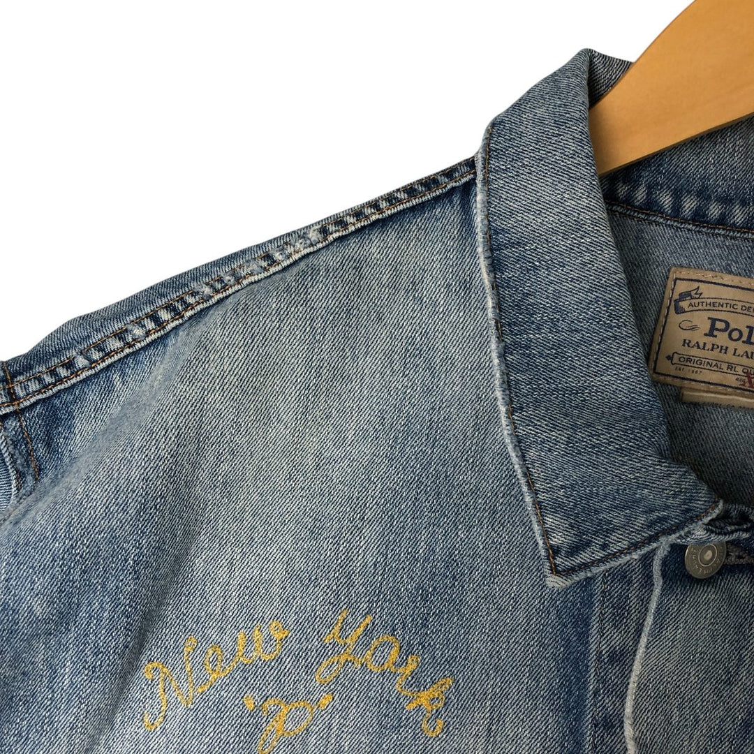 Ralph Lauren POLO RALPH LAUREN denim jacket G-jacket Men's XXL equivalent cotton blue type Vintage Second Hand