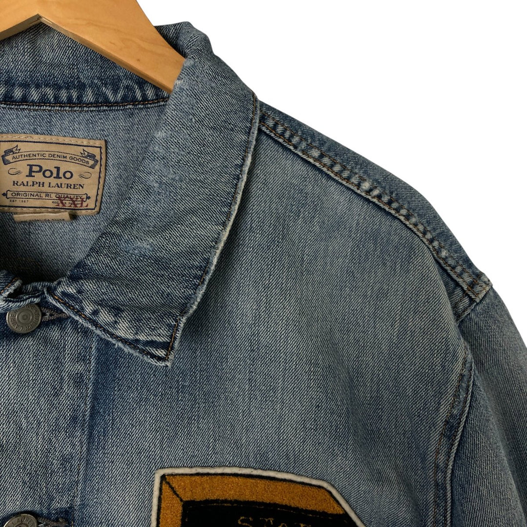 Ralph Lauren POLO RALPH LAUREN denim jacket G-jacket Men's XXL equivalent cotton blue type Vintage Second Hand