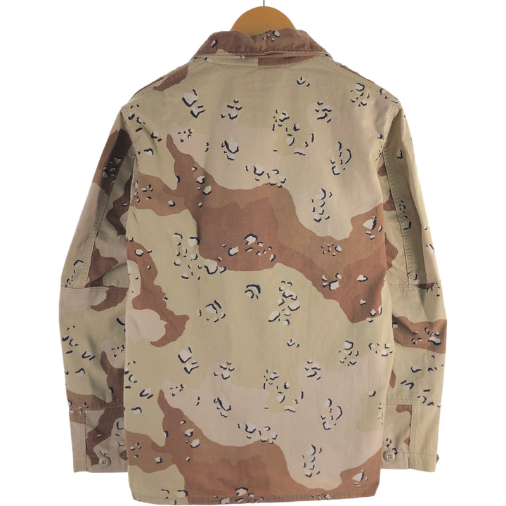 80'S US Military Camouflage Pattern 6C Desert Chocolate Chip Camo BDU Military Jacket Made in USA MEDIUM-REGULAR Men's M cotton Beige type Vintage Second Hand