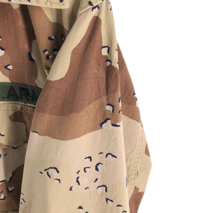 80'S US Military Camouflage Pattern 6C Desert Chocolate Chip Camo BDU Military Jacket Made in USA MEDIUM-REGULAR Men's M cotton Beige type Vintage Second Hand