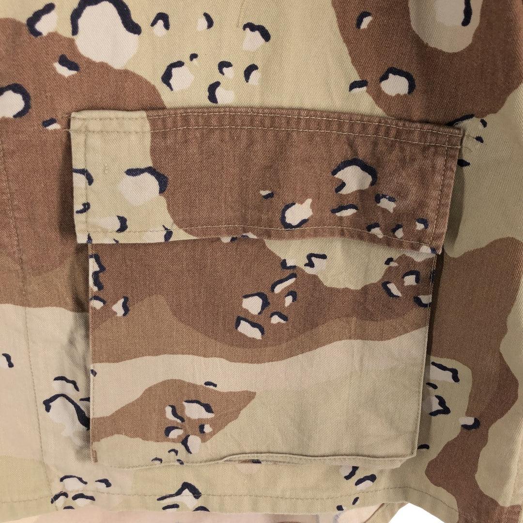80'S US Military Camouflage Pattern 6C Desert Chocolate Chip Camo BDU Military Jacket Made in USA MEDIUM-REGULAR Men's M cotton Beige type Vintage Second Hand