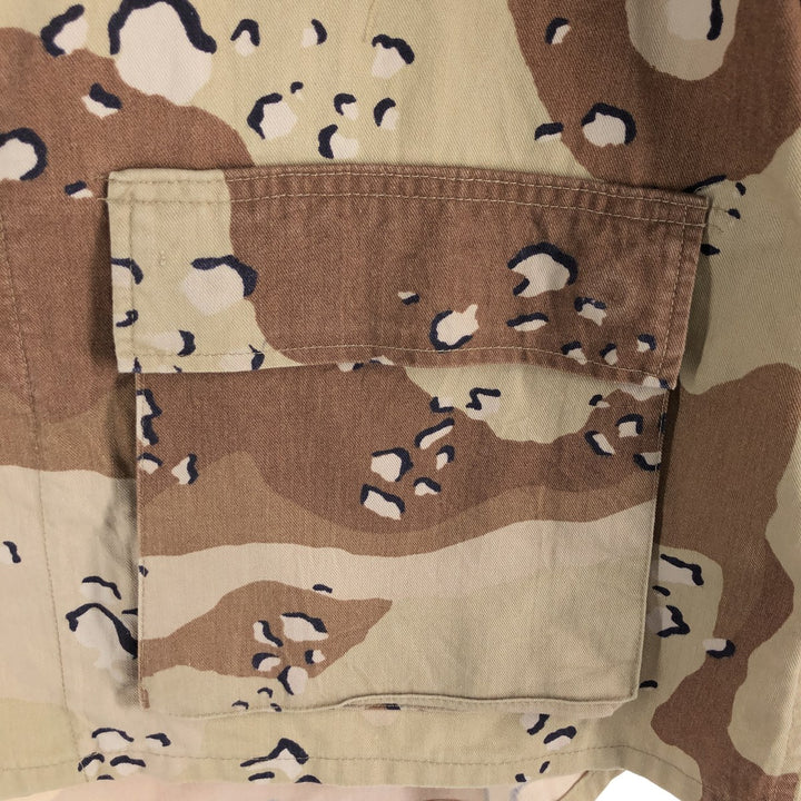 80'S US Military Camouflage Pattern 6C Desert Chocolate Chip Camo BDU Military Jacket Made in USA MEDIUM-REGULAR Men's M cotton Beige type Vintage Second Hand