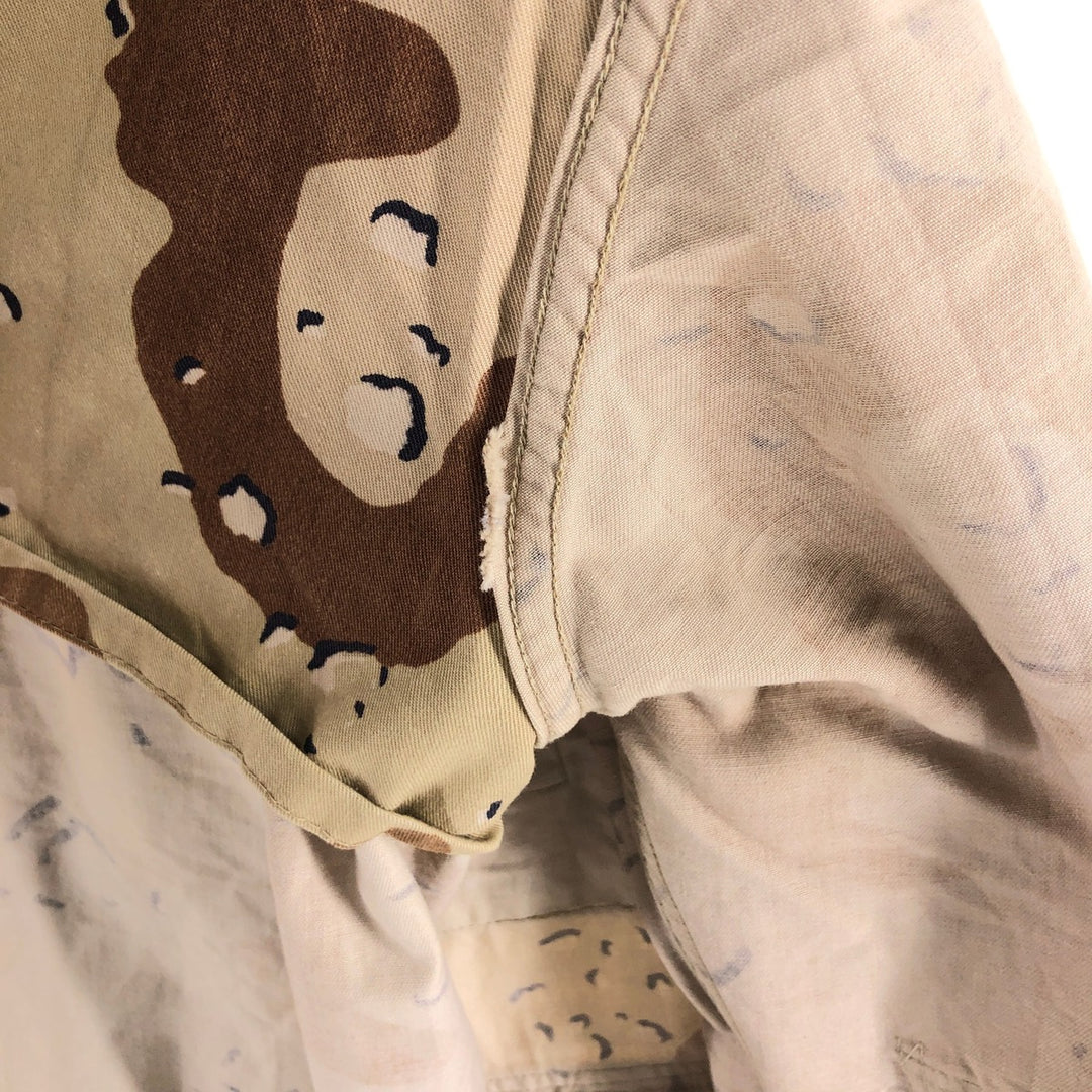 80'S US Military Camouflage Pattern 6C Desert Chocolate Chip Camo BDU Military Jacket Made in USA MEDIUM-REGULAR Men's M cotton Beige type Vintage Second Hand