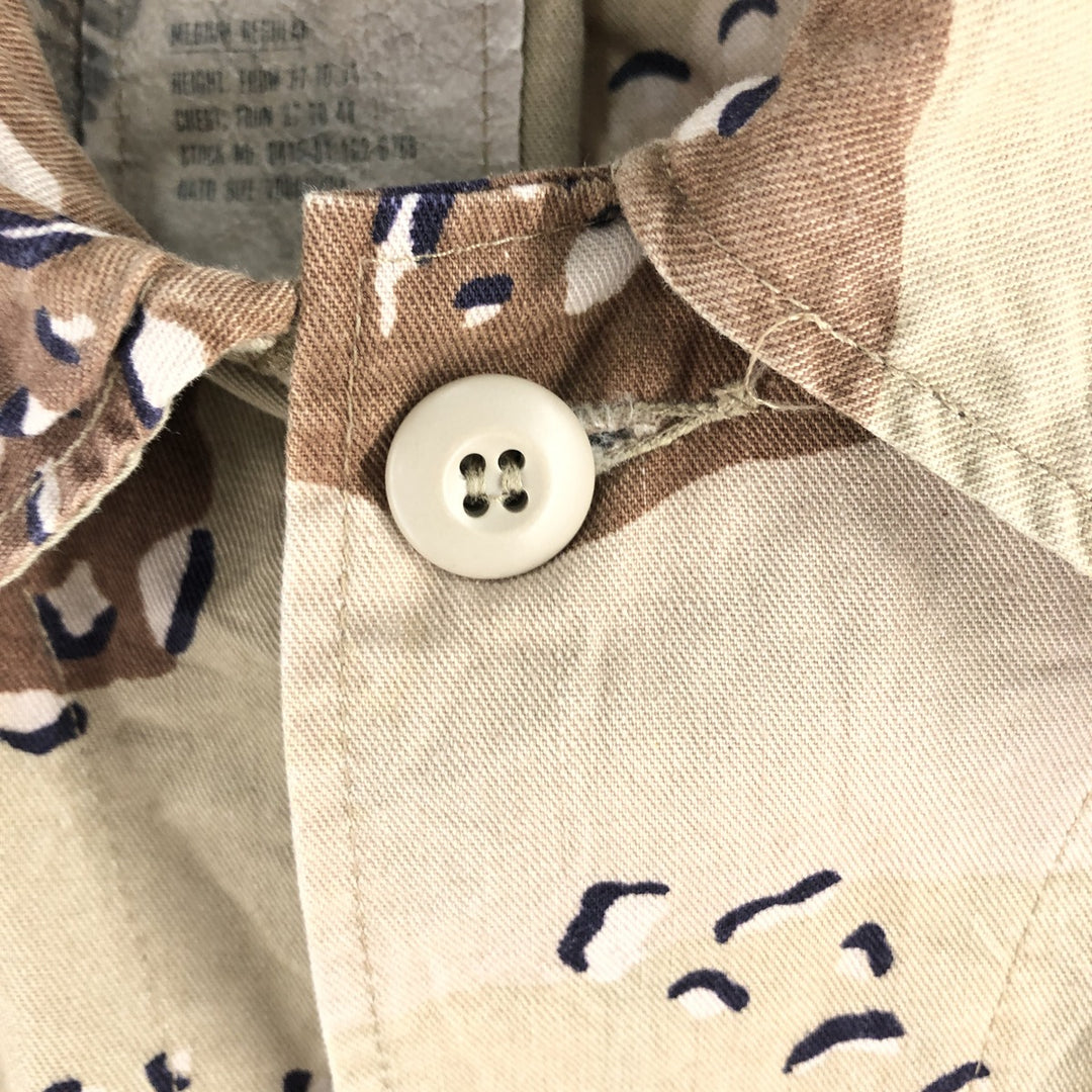 80'S US Military Camouflage Pattern 6C Desert Chocolate Chip Camo BDU Military Jacket Made in USA MEDIUM-REGULAR Men's M cotton Beige type Vintage Second Hand