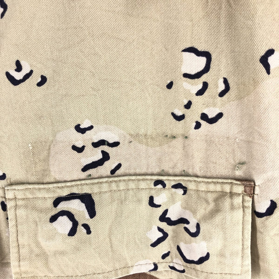 80'S US Military Camouflage Pattern 6C Desert Chocolate Chip Camo BDU Military Jacket Made in USA MEDIUM-REGULAR Men's M cotton Beige type Vintage Second Hand
