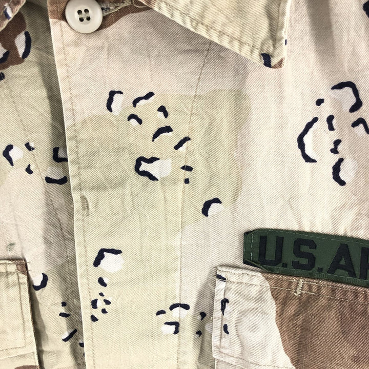 80'S US Military Camouflage Pattern 6C Desert Chocolate Chip Camo BDU Military Jacket Made in USA MEDIUM-REGULAR Men's M cotton Beige type Vintage Second Hand