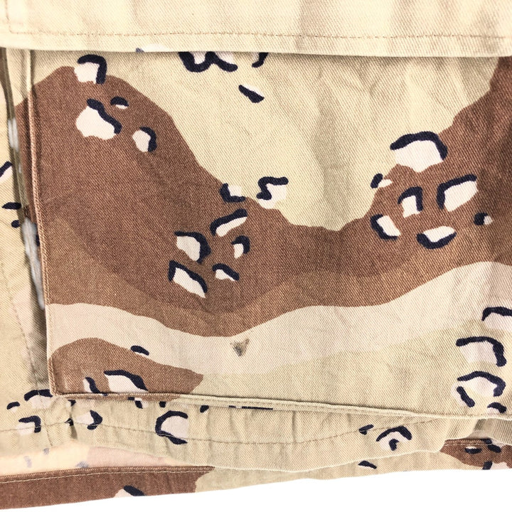 80'S US Military Camouflage Pattern 6C Desert Chocolate Chip Camo BDU Military Jacket Made in USA MEDIUM-REGULAR Men's M cotton Beige type Vintage Second Hand