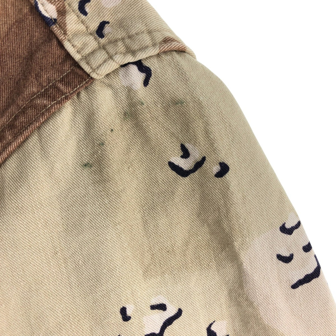 80'S US Military Camouflage Pattern 6C Desert Chocolate Chip Camo BDU Military Jacket Made in USA MEDIUM-REGULAR Men's M cotton Beige type Vintage Second Hand