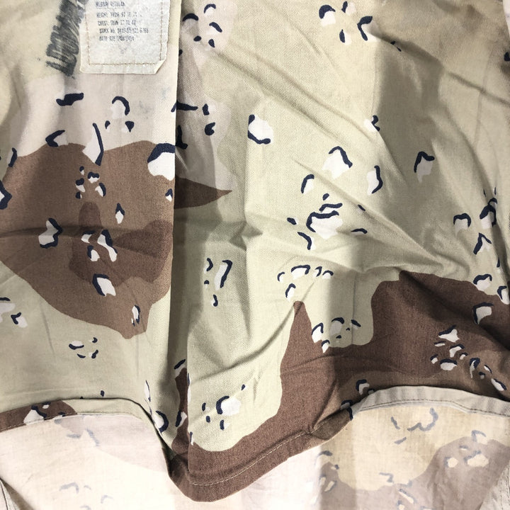 80'S US Military Camouflage Pattern 6C Desert Chocolate Chip Camo BDU Military Jacket Made in USA MEDIUM-REGULAR Men's M cotton Beige type Vintage Second Hand