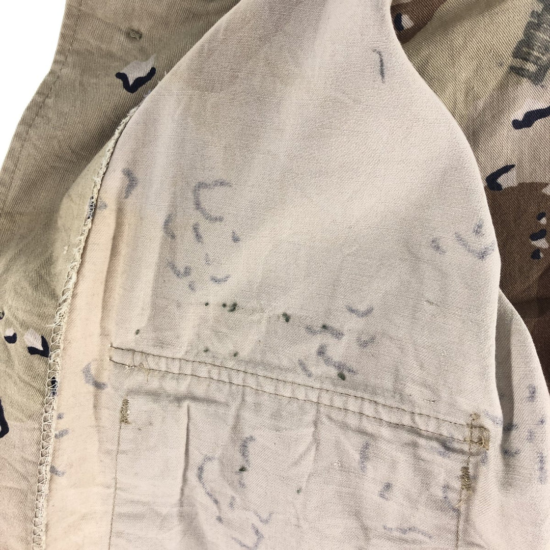 80'S US Military Camouflage Pattern 6C Desert Chocolate Chip Camo BDU Military Jacket Made in USA MEDIUM-REGULAR Men's M cotton Beige type Vintage Second Hand
