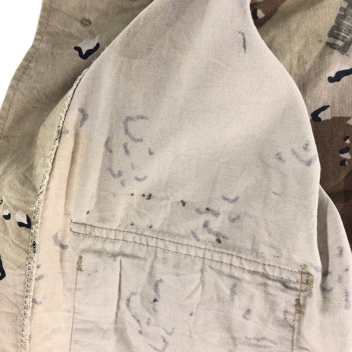 80'S US Military Camouflage Pattern 6C Desert Chocolate Chip Camo BDU Military Jacket Made in USA MEDIUM-REGULAR Men's M cotton Beige type Vintage Second Hand