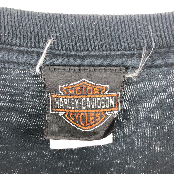Big size 00'S Harley-Davidson long T-shirt, men's XXXL equivalent cotton black type Vintage Second Hand