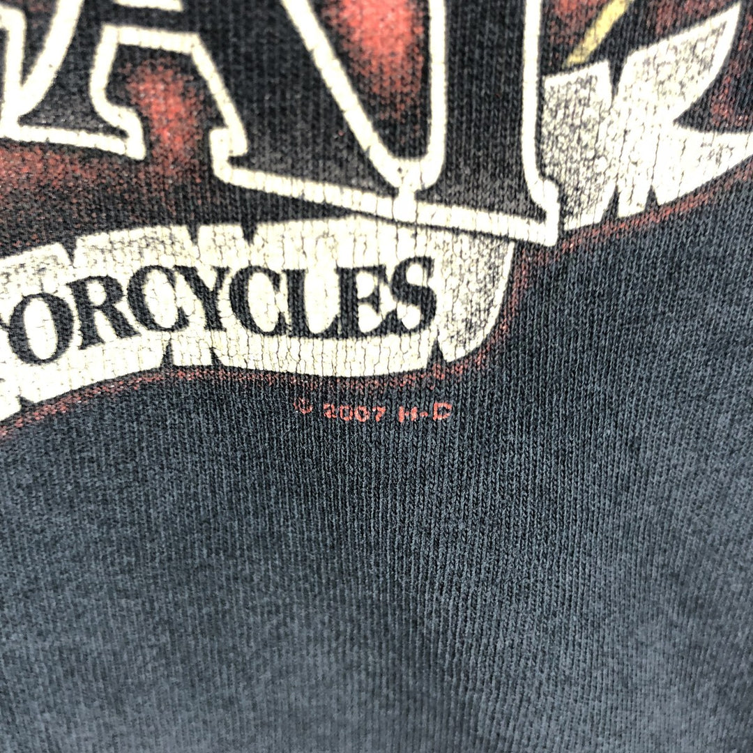 Big size 00'S Harley-Davidson long T-shirt, men's XXXL equivalent cotton black type Vintage Second Hand