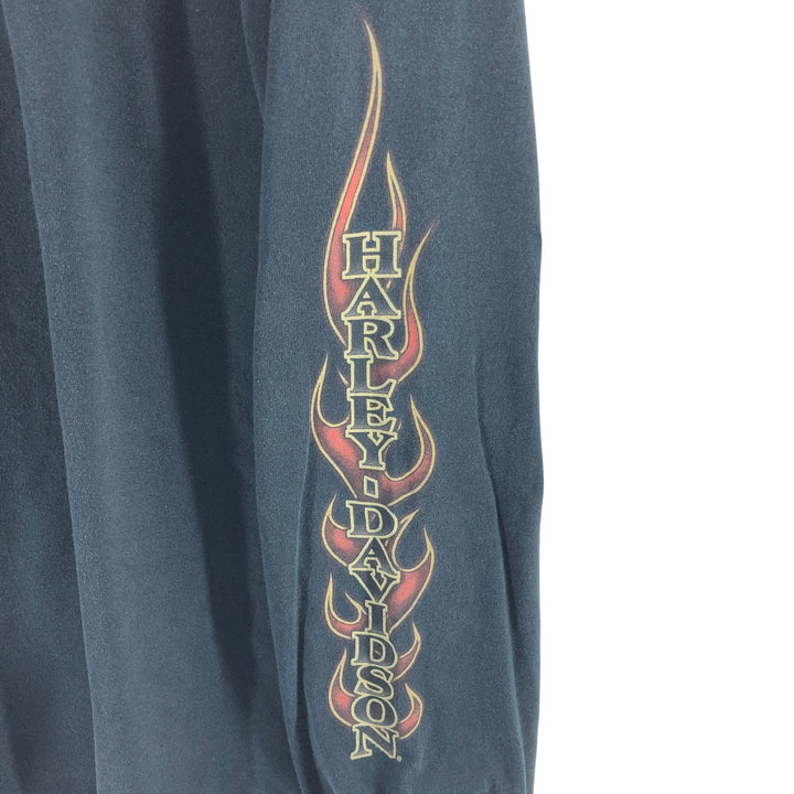 Big size 00'S Harley-Davidson long T-shirt, men's XXXL equivalent cotton black type Vintage Second Hand