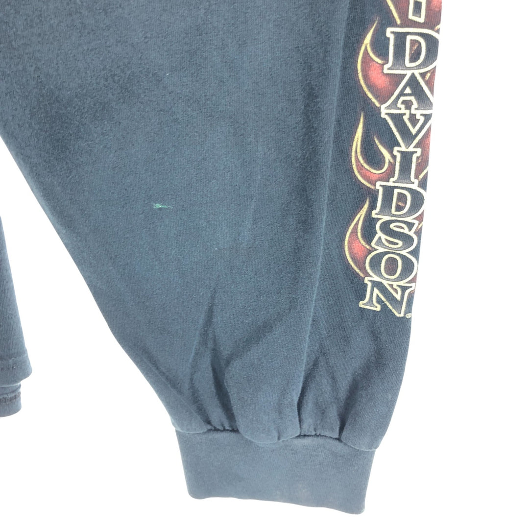 Big size 00'S Harley-Davidson long T-shirt, men's XXXL equivalent cotton black type Vintage Second Hand