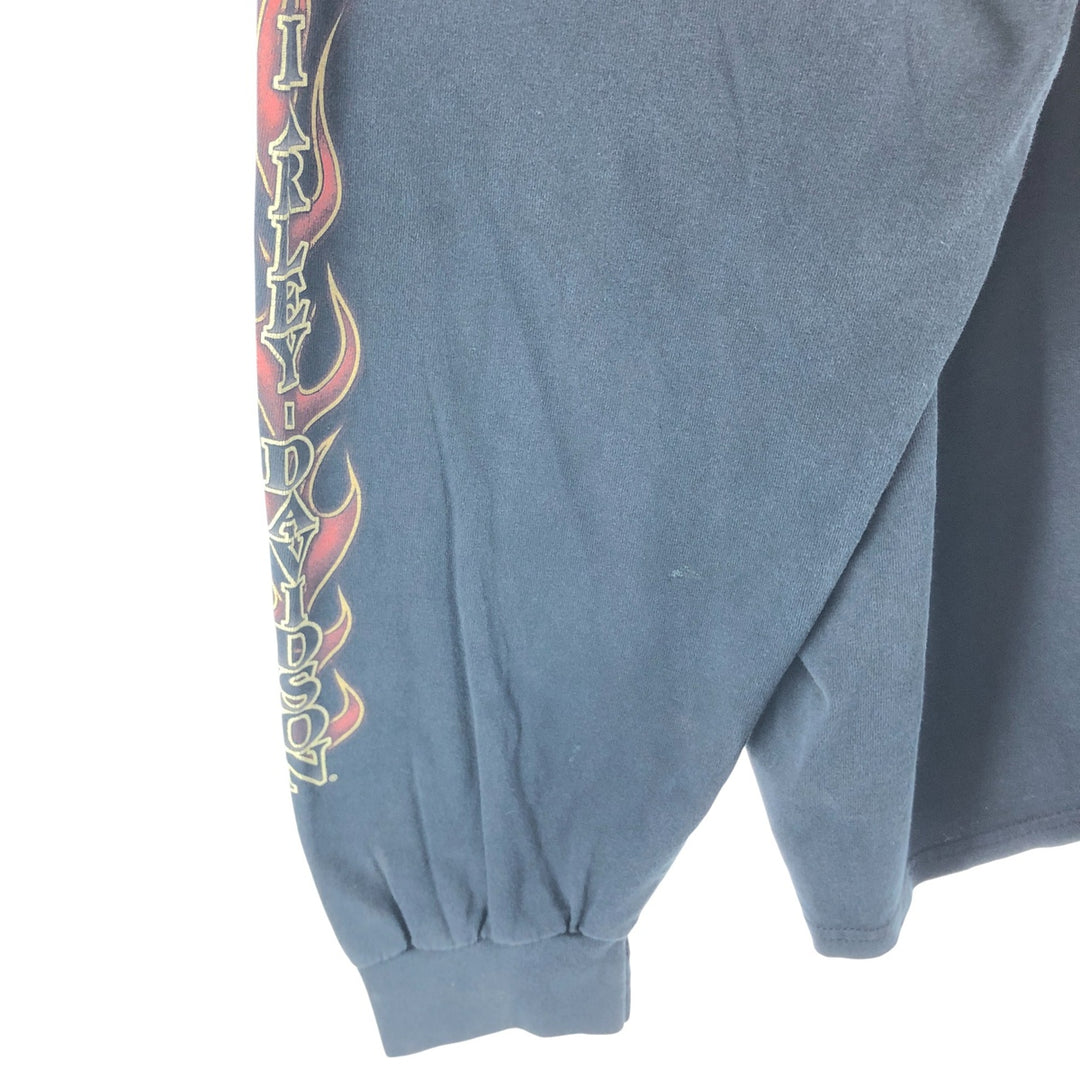 Big size 00'S Harley-Davidson long T-shirt, men's XXXL equivalent cotton black type Vintage Second Hand