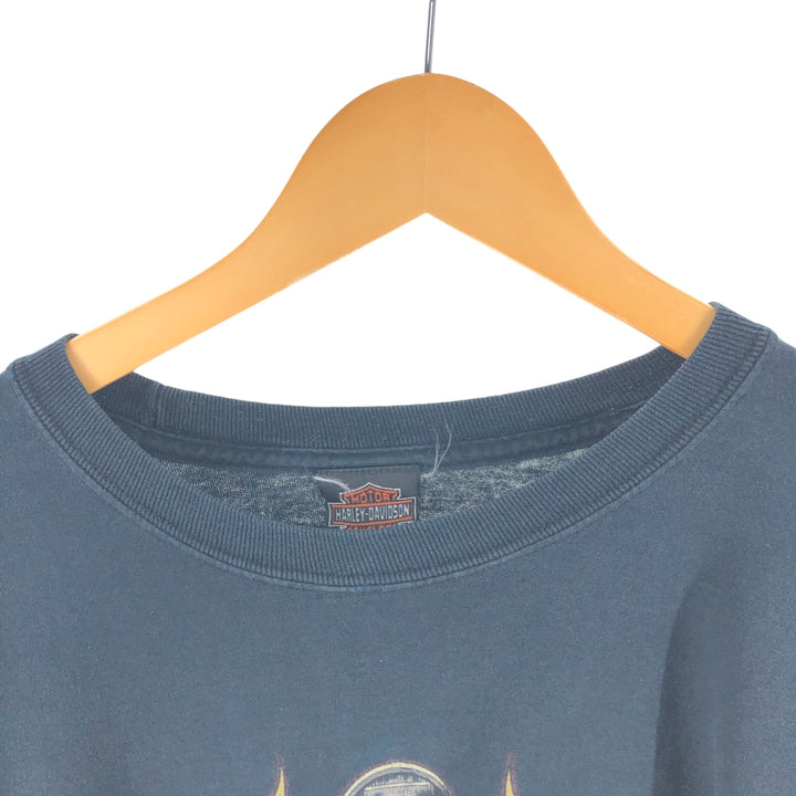 Big size 00'S Harley-Davidson long T-shirt, men's XXXL equivalent cotton black type Vintage Second Hand