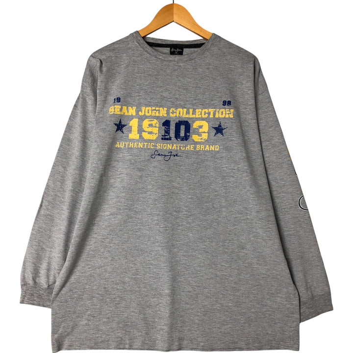 Sean John SEANJOHN Long Sleeve T-Shirt Made in USA Men's XL cotton gray type Vintage Second Hand