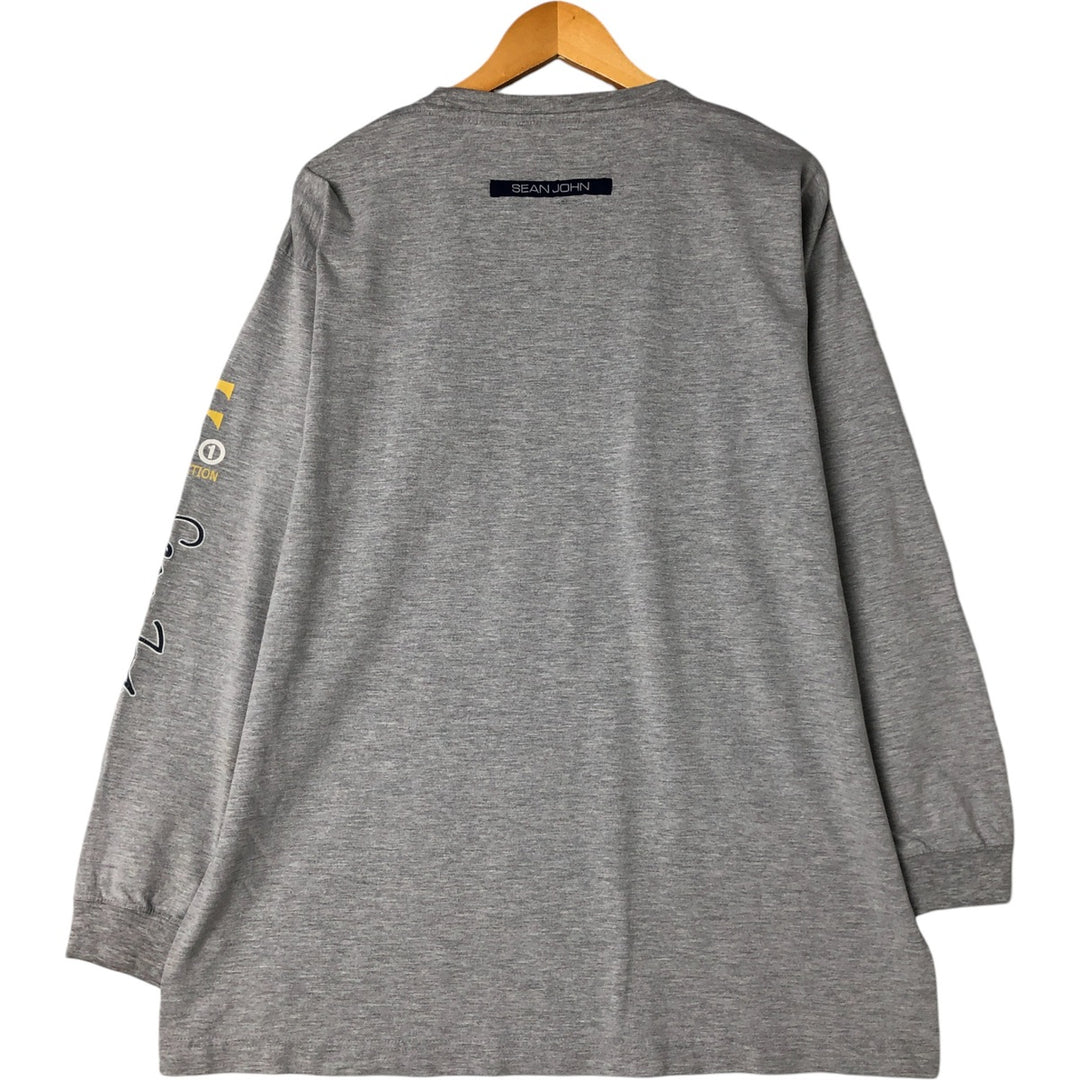 Sean John SEANJOHN Long Sleeve T-Shirt Made in USA Men's XL cotton gray type Vintage Second Hand
