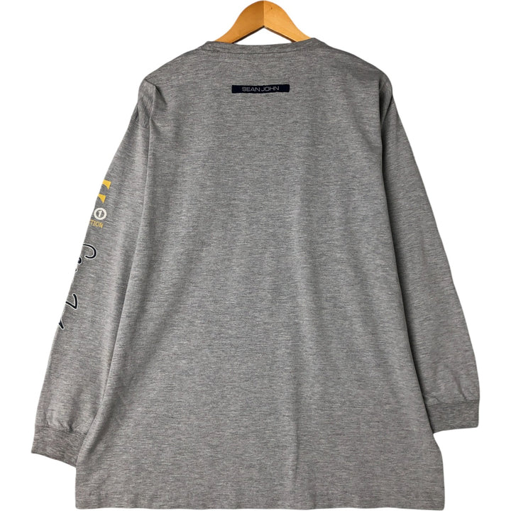 Sean John SEANJOHN Long Sleeve T-Shirt Made in USA Men's XL cotton gray type Vintage Second Hand