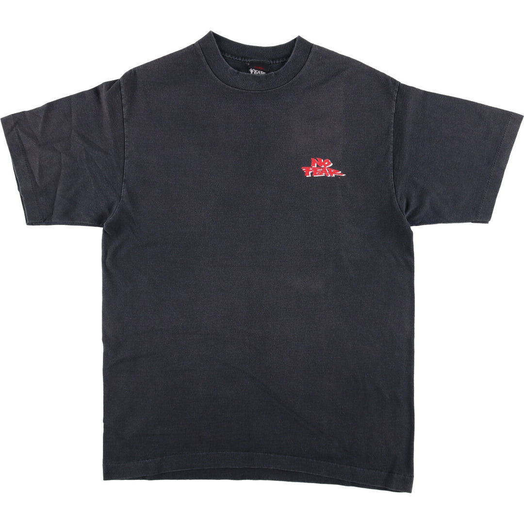 90'S NO FEAR surf skate T-shirt made in USA, men's size L, vintage cotton black type Vintage Second Hand