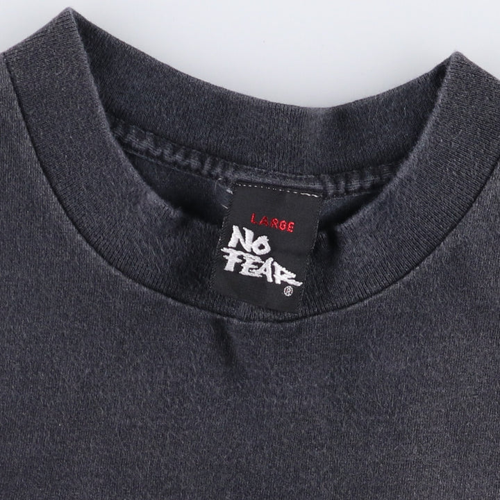 90'S NO FEAR surf skate T-shirt made in USA, men's size L, vintage cotton black type Vintage Second Hand