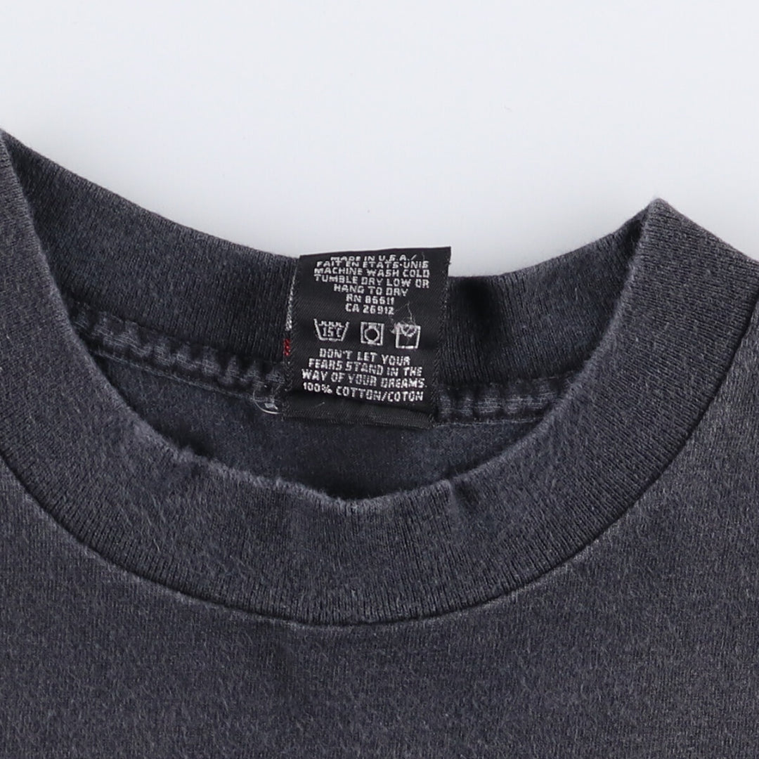 90'S NO FEAR surf skate T-shirt made in USA, men's size L, vintage cotton black type Vintage Second Hand