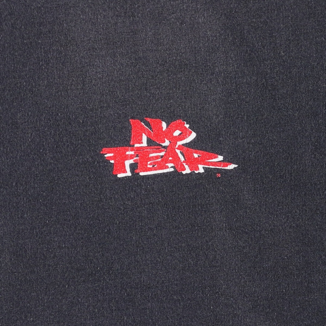 90'S NO FEAR surf skate T-shirt made in USA, men's size L, vintage cotton black type Vintage Second Hand