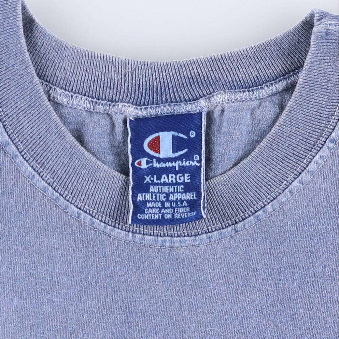 90'S Champion College T-shirt Made in USA Men's XL Vintage cotton blue type Vintage Second Hand