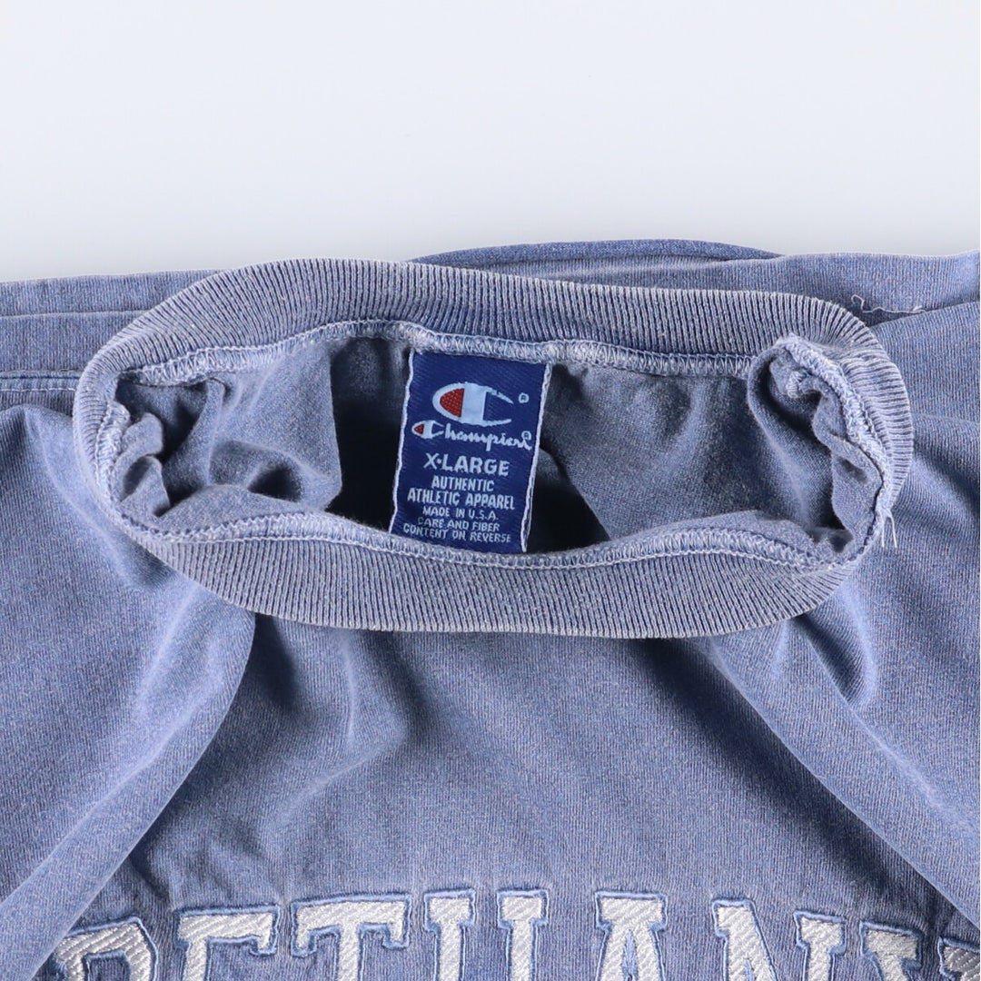 90'S Champion College T-shirt Made in USA Men's XL Vintage cotton blue type Vintage Second Hand