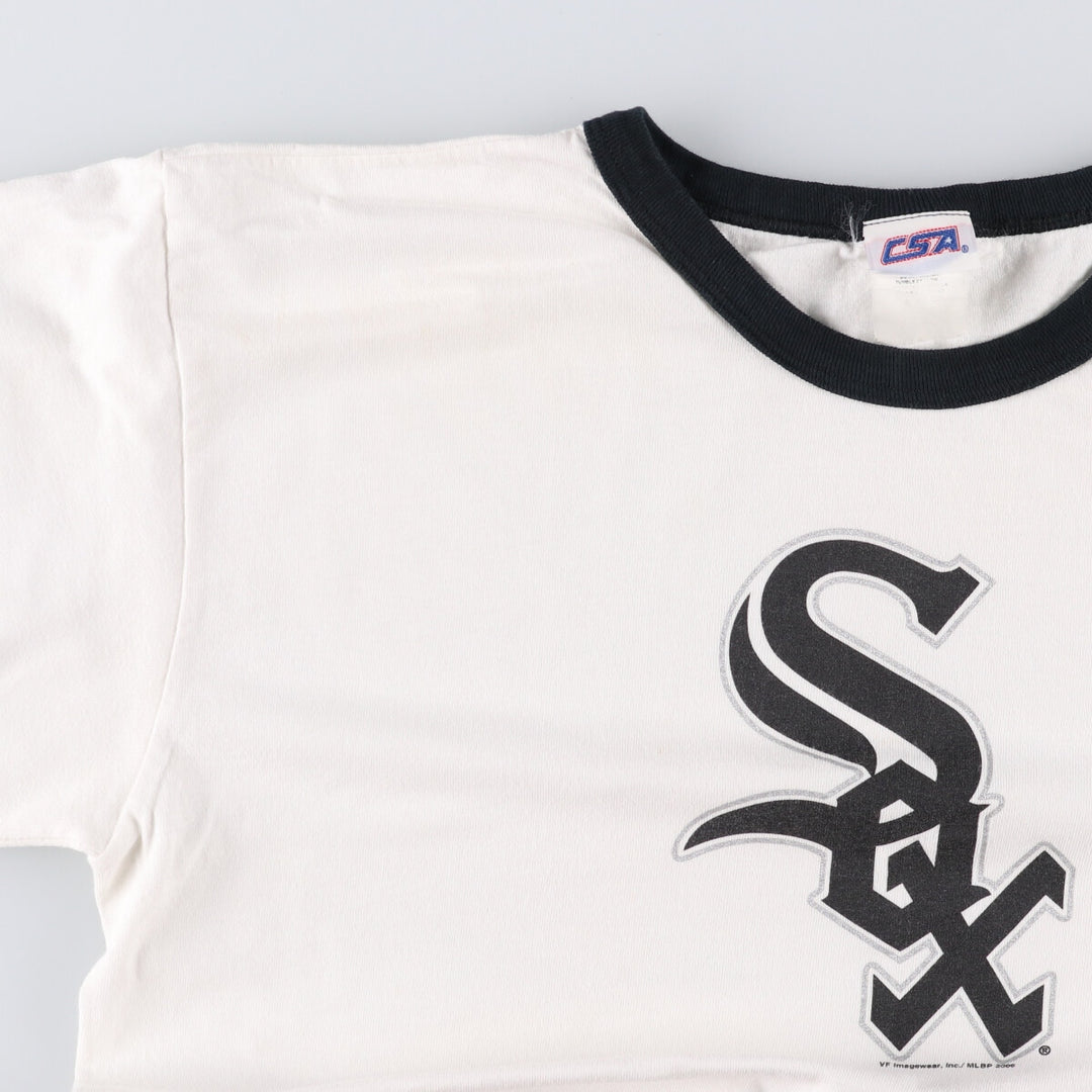 00'S CSA MLB SHICAGO WHITE SOX Chicago White Sox Ringer T-shirt Men's L size unclear white type Vintage Second Hand