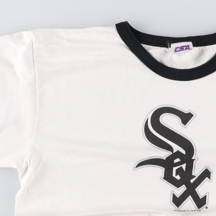 00'S CSA MLB SHICAGO WHITE SOX Chicago White Sox Ringer T-shirt Men's L size unclear white type Vintage Second Hand