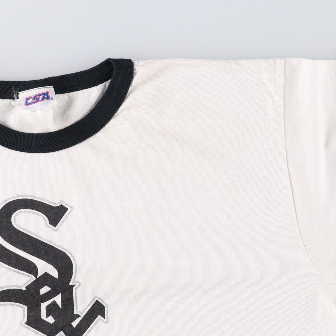00'S CSA MLB SHICAGO WHITE SOX Chicago White Sox Ringer T-shirt Men's L size unclear white type Vintage Second Hand