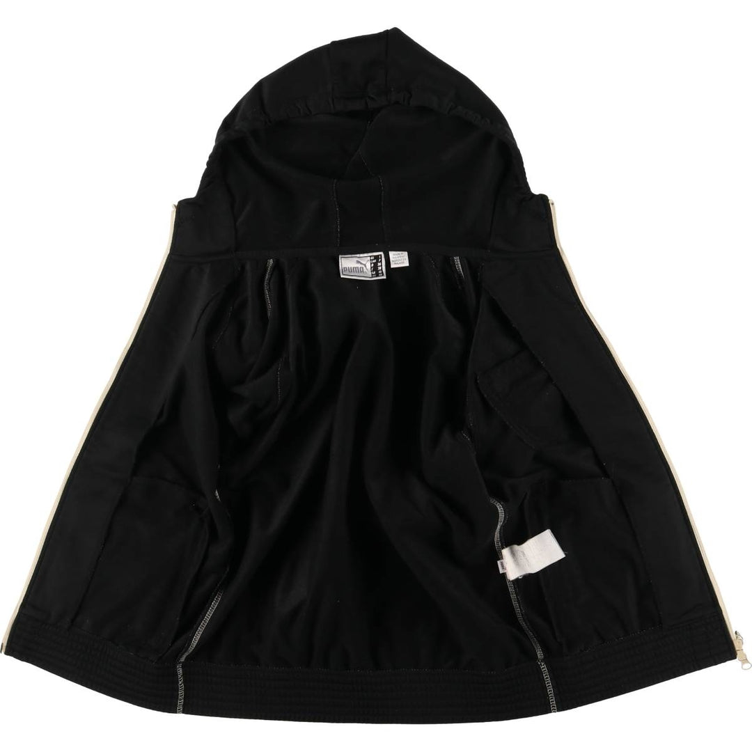 90s~00'S PUMA Jersey Hoodie Track Jacket Women's S Size Vintage polyester black type Vintage Second Hand