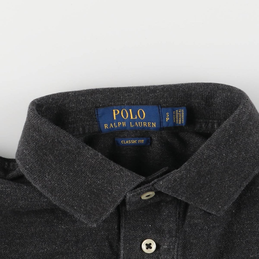 Ralph Lauren POLO RALPH LAUREN CLASSIC FIT short sleeve polo shirt for women, size S cotton gray type Vintage Second Hand
