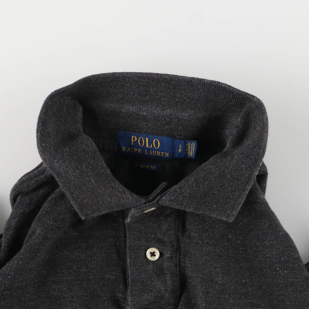 Ralph Lauren POLO RALPH LAUREN CLASSIC FIT short sleeve polo shirt for women, size S cotton gray type Vintage Second Hand