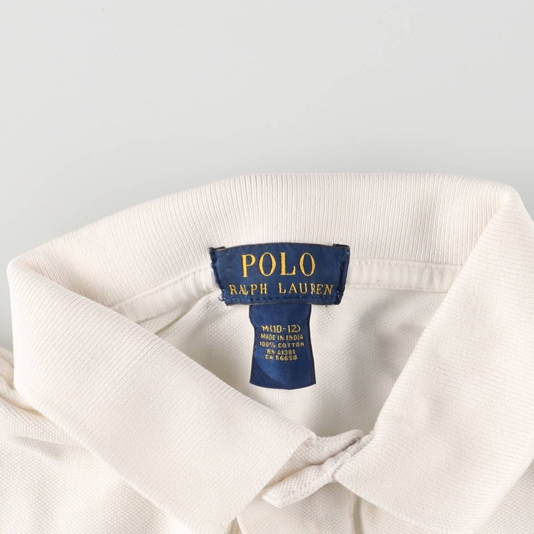 Ralph Lauren POLO by Ralph Lauren short sleeve polo shirt, women's size M cotton white type Vintage Second Hand