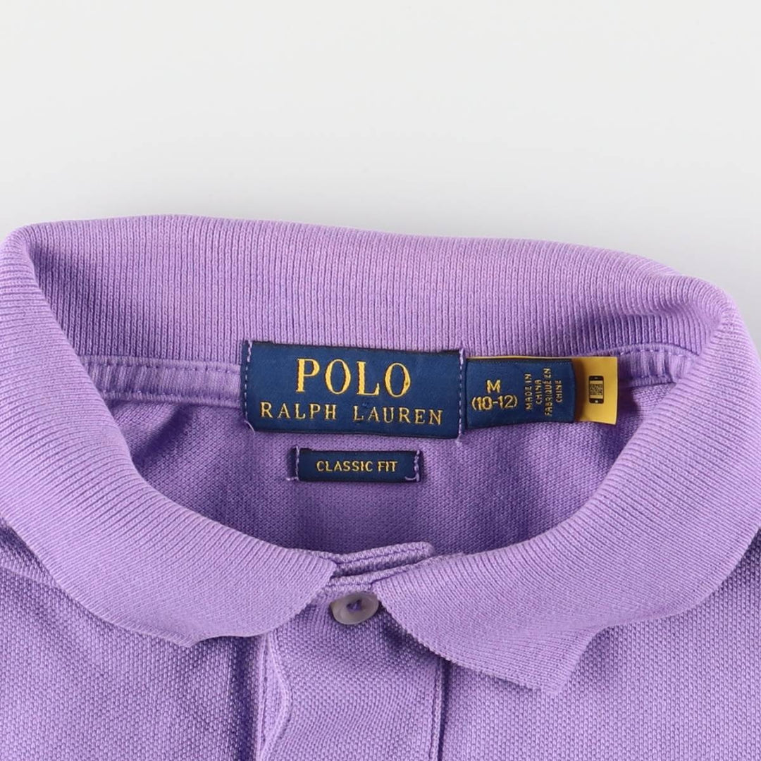 Ralph Lauren POLO RALPH LAUREN CLASSIC FIT short sleeve polo shirt for women, size M cotton purple type Vintage Second Hand