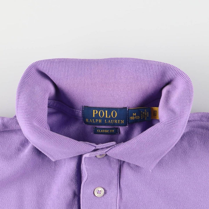 Ralph Lauren POLO RALPH LAUREN CLASSIC FIT short sleeve polo shirt for women, size M cotton purple type Vintage Second Hand