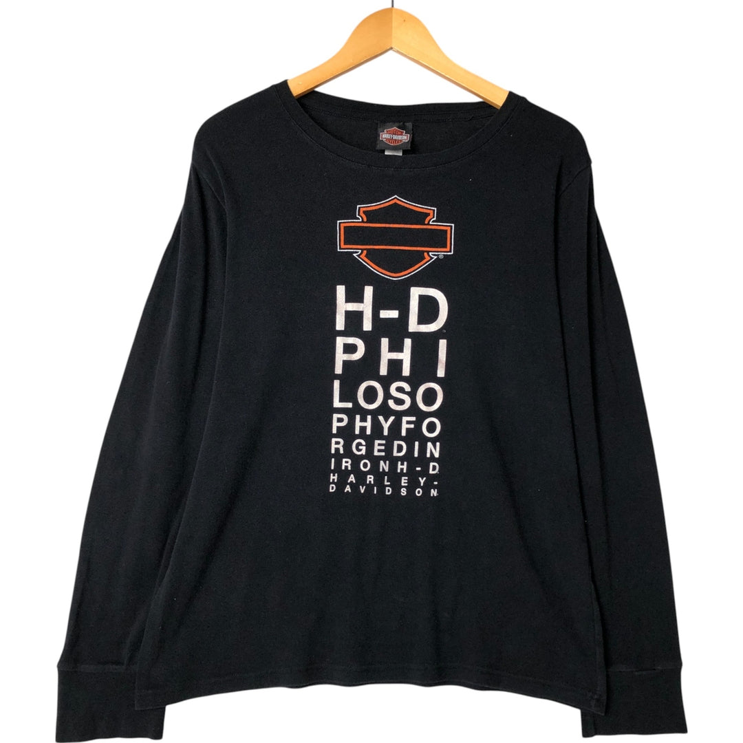 Harley-Davidson Long Sleeve T-Shirt for Women (XL Size) cotton black type Vintage Second Hand