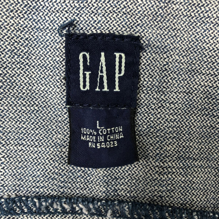90'S GAP Old Gap open front collared cut off denim vest women's size L vintage cotton blue type Vintage Second Hand