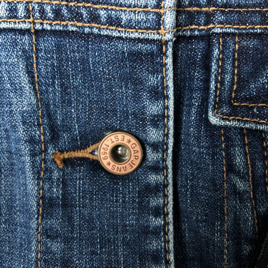 90'S GAP Old Gap open front collared cut off denim vest women's size L vintage cotton blue type Vintage Second Hand